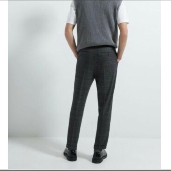 ZARA MAN Mens Plaid Flat Front Slim Dress Pants Size 31 - Picture 2 of 11